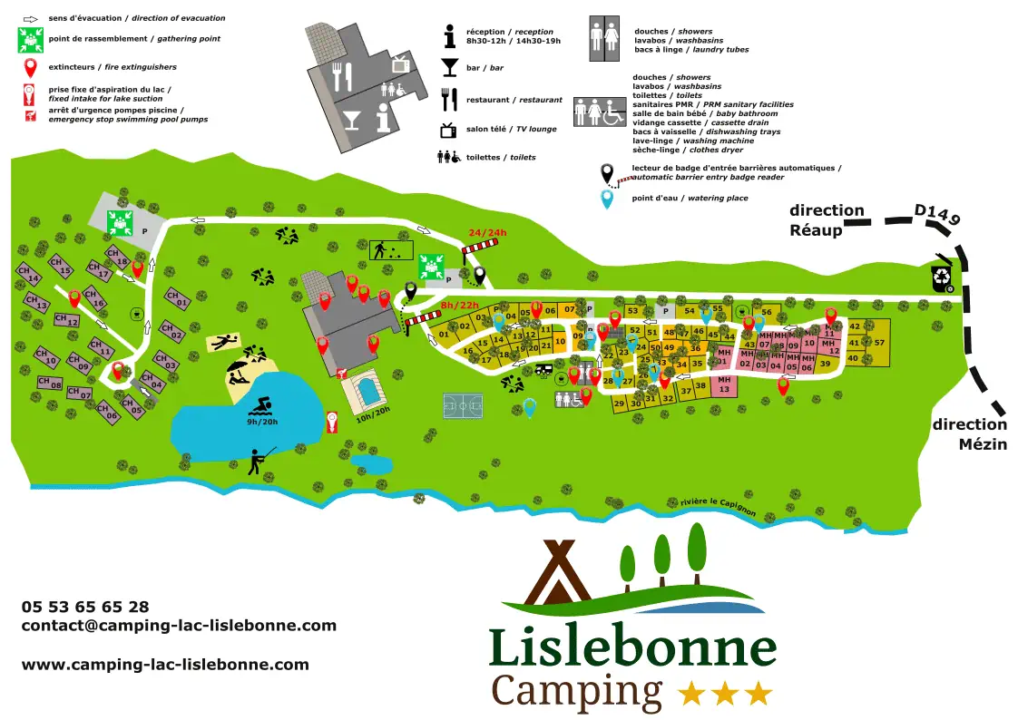 Plan Camping Lislebonne Hebergement