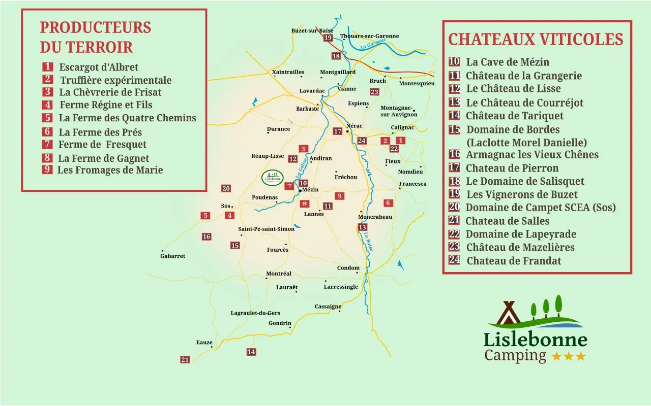 carte gastronomie camping lislebonne