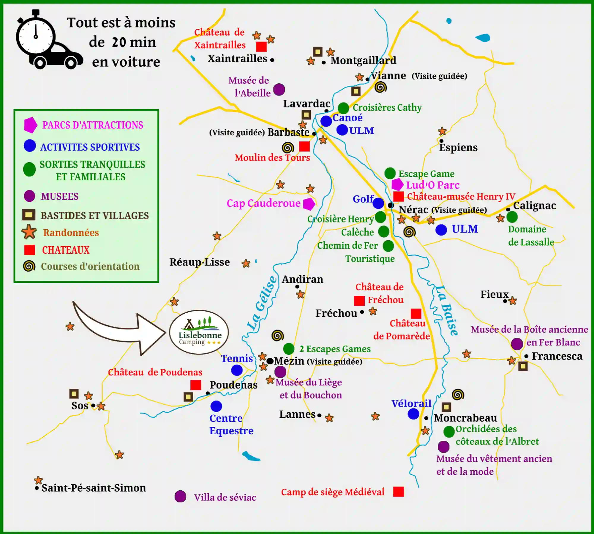 carte tourisme camping lislebonne