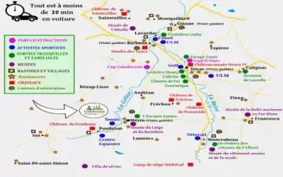 Carte activités à moins de 20 min